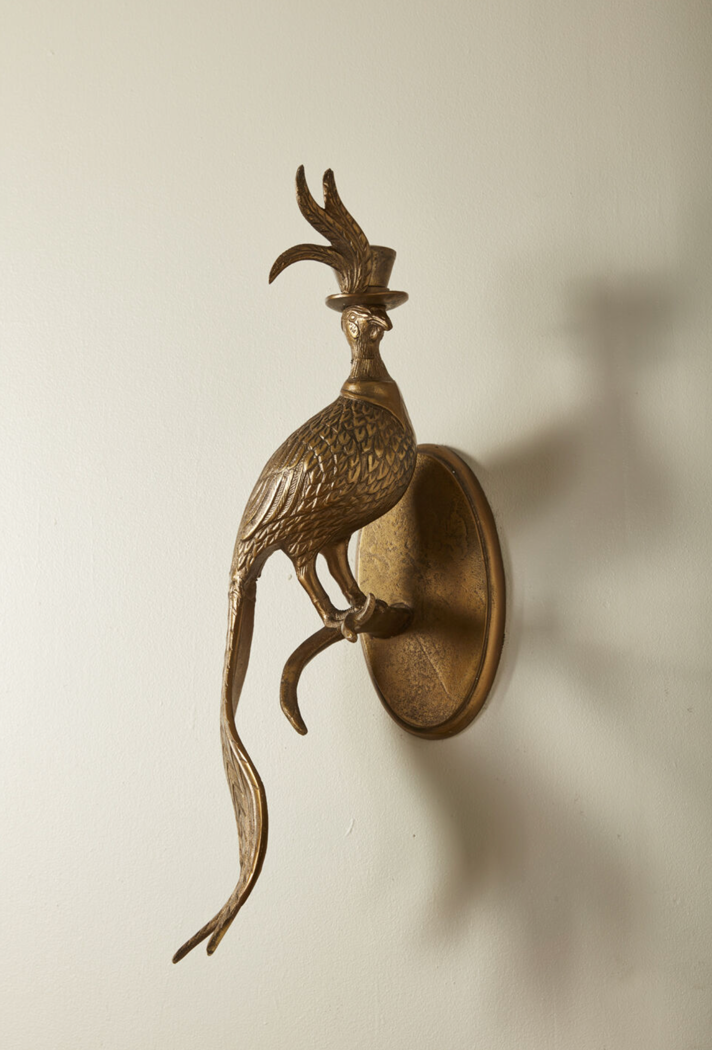 Eric and Eloise Collection - Emerson the Bird with a Top Hat Bronze Hanging Wall Mount