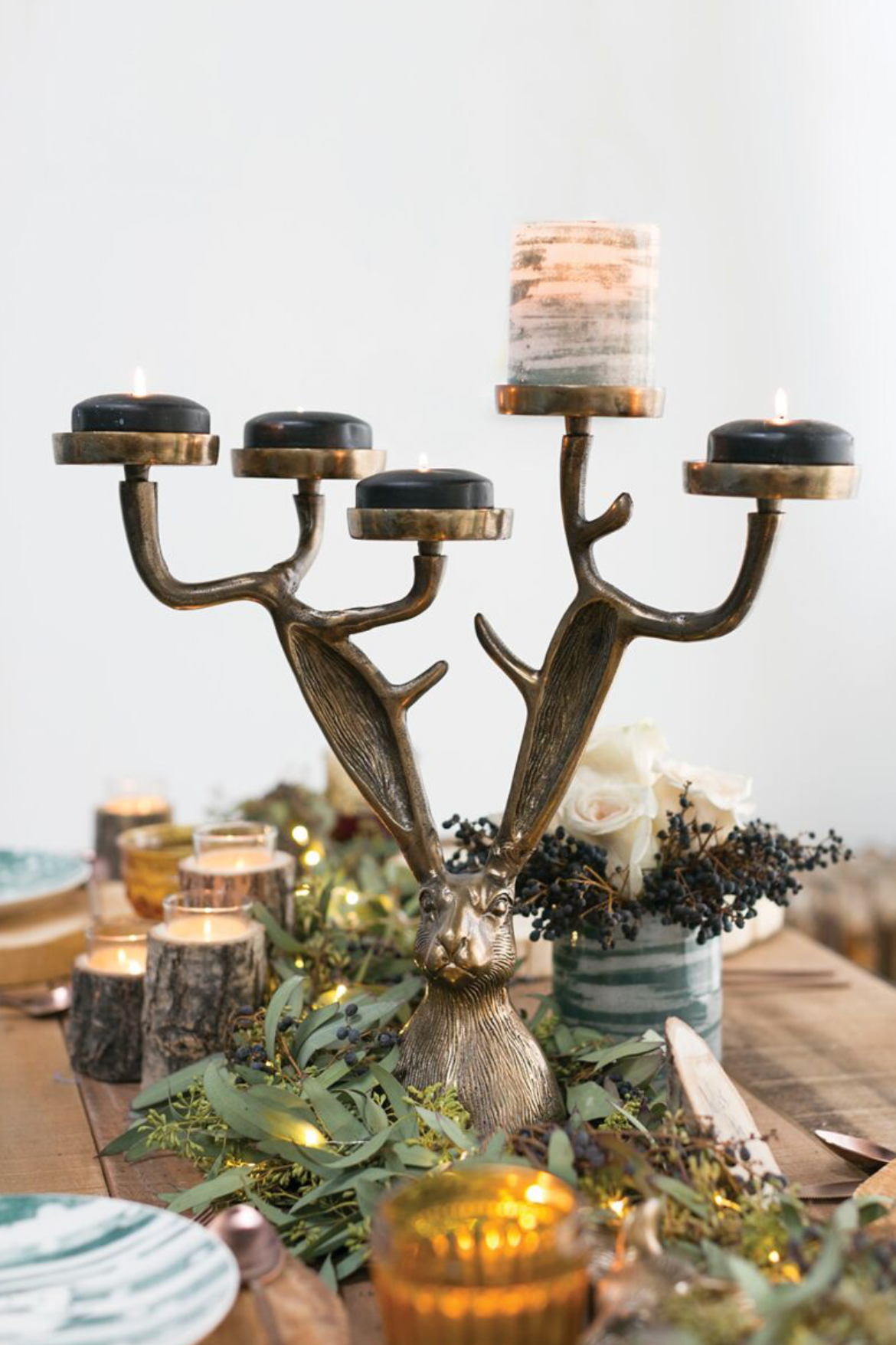 Eric and Eloise Collection - Eric Bronzed Bunny Rabbit Candle Holder