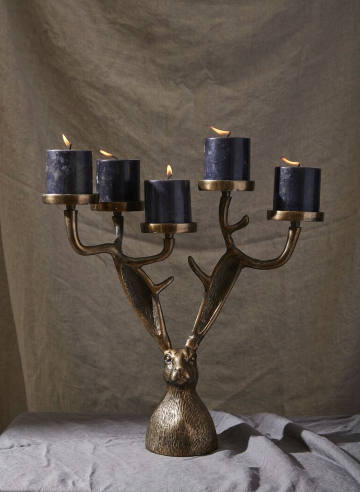 Eric and Eloise Collection - Eric Bronzed Bunny Rabbit Candle Holder